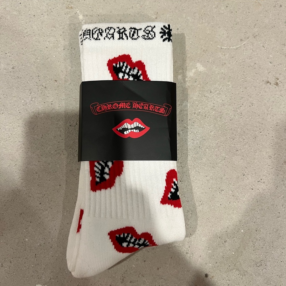 Chrome Hearts Bold Red and White Casual Socks